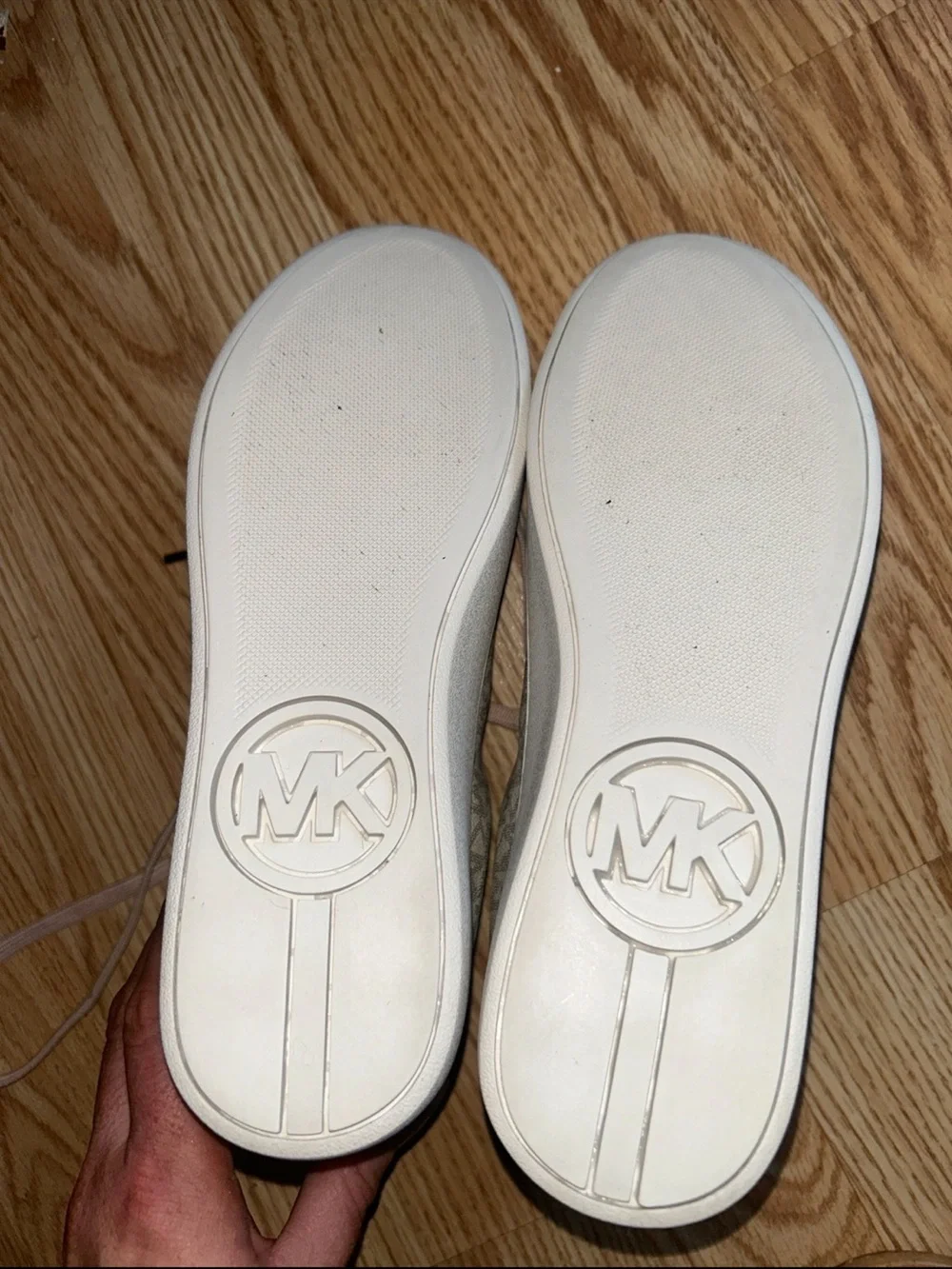 Michael Kors Women’s Size 7M Brown MK Logo Leather Lace Up Sneakers